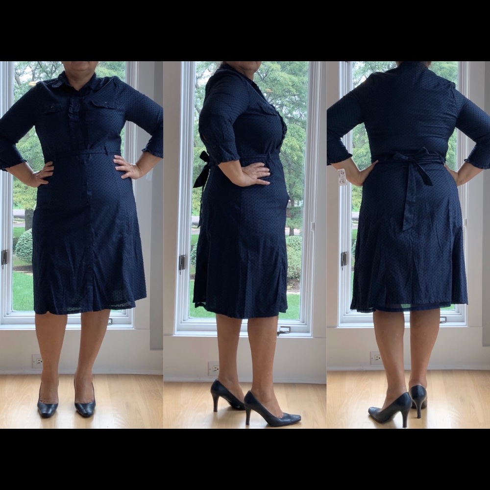 Oleg Cassini %100 Cotton Dress, Black, SZ.M